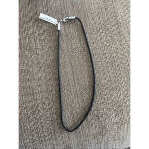BICO Australia NWT Black Braided Leather Cord Necklace 16”